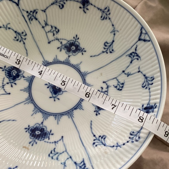 Royal Copenhagen plain blue fluted cake stand with bonus demitasse cup - Picture 11 of 12